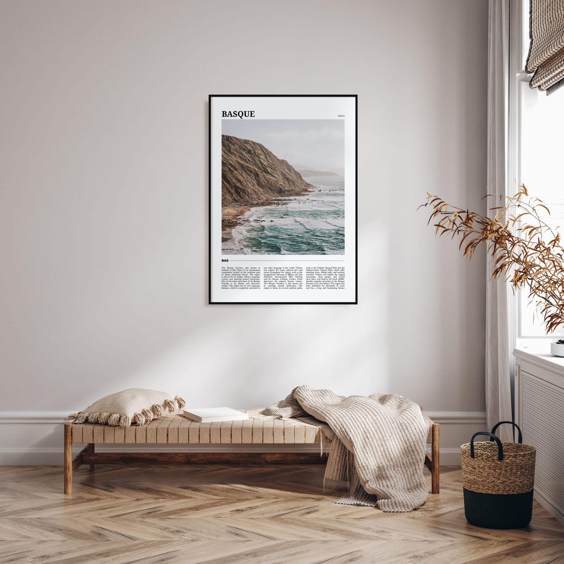 Basque Country Spain Dramatic Coastal Cliff Waves View Poster - Image 4