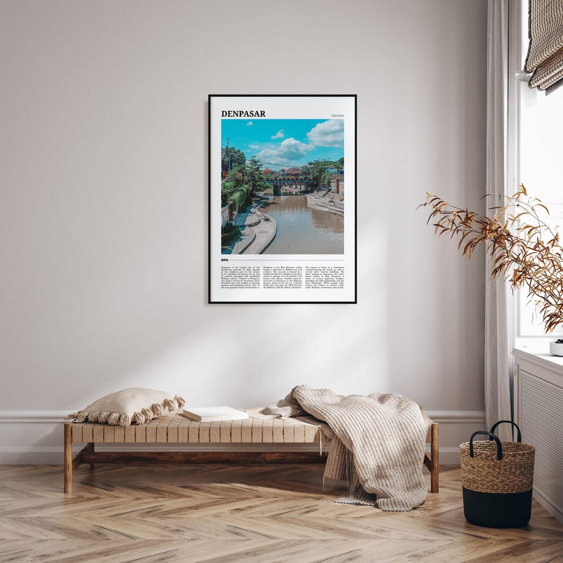 Denpasar Bali Indonesia Riverside Cityscape River Bridge Travel Poster - Image 4