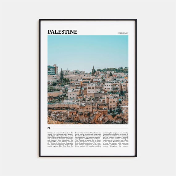 Palestine Travel Poster, Middle East Wall Art