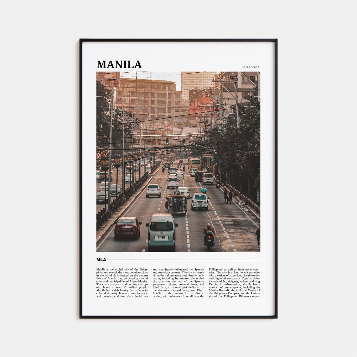 Manila Travel Poster, Philippines Wall Art