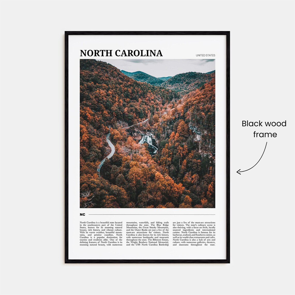 North Carolina Travel Poster, USA Wall Art - Image 2