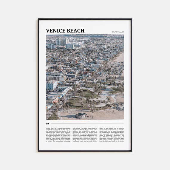Venice Beach Travel Poster, California USA