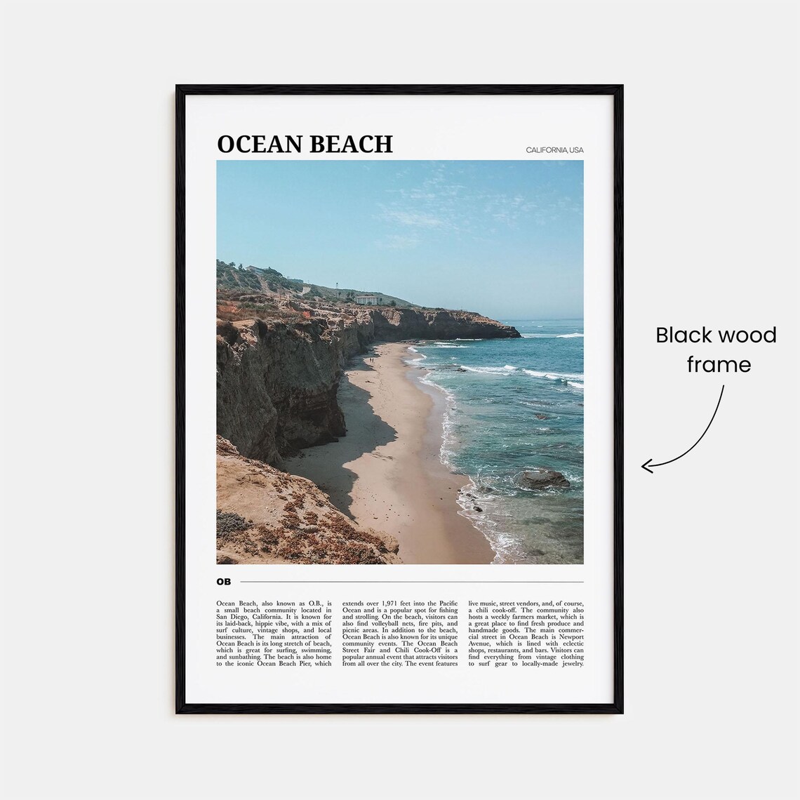 Ocean Beach Travel Poster, California USA Art Print - Image 2