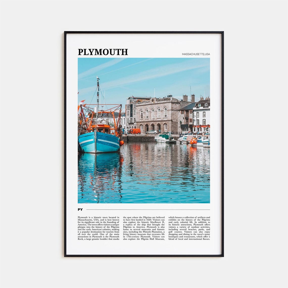 Plymouth Travel Poster Plymouth Wall Art Plymouth Poster Print Plymouth Photo Plymouth Decor Massachusetts Usa