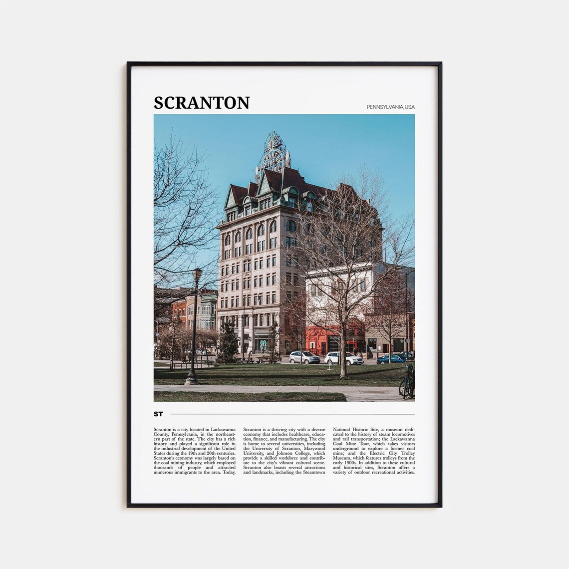 Scranton Pennsylvania USA Wall Art Print