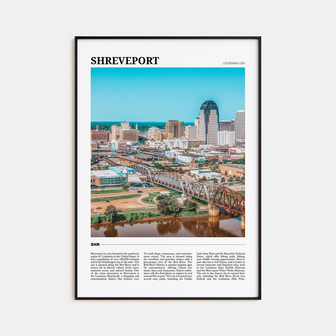 Shreveport Travel Poster Shreveport Wall Art Shreveport Poster Print Shreveport Photo Shreveport Decor Louisiana Usa
