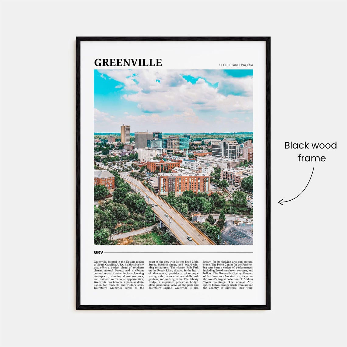 Greenville Travel Poster No 2 Greenville Wall Art Greenville Poster Print Greenville Photo Greenville Decor South Carolina Usa - Image 2