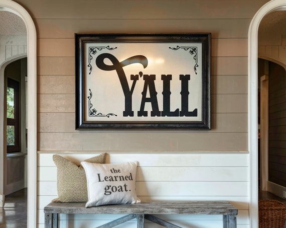 Yall Typography Poster Gift For Home Western Wall Art Housewarming Gift Southwestern Farmhouse Decor Yall Means All Poster