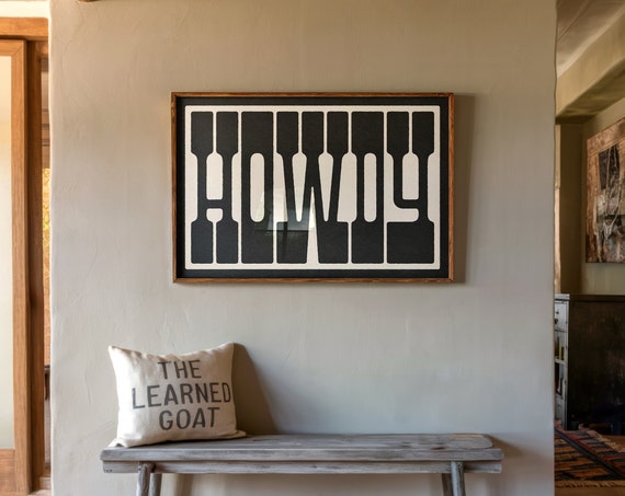 Howdy Poster Gift For Home Bold Western Typography Wall Art Housewarming Gift Welcome Sign Simple Howdy Picture Modern Farmhouse Decor