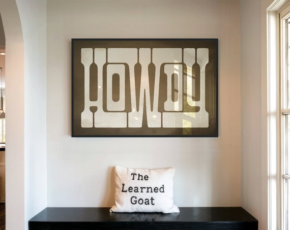 Howdy Poster Gift For Home Bold Western Typography Wall Art Housewarming Gift Welcome Sign Brown Beige Howdy Picture Farmhouse Decor