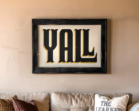 Yall Typography Poster Gift For Home Yall Western Wall Art Housewarming Gift For Living Room Southwestern Ranch Decor For Modern Farmhouse