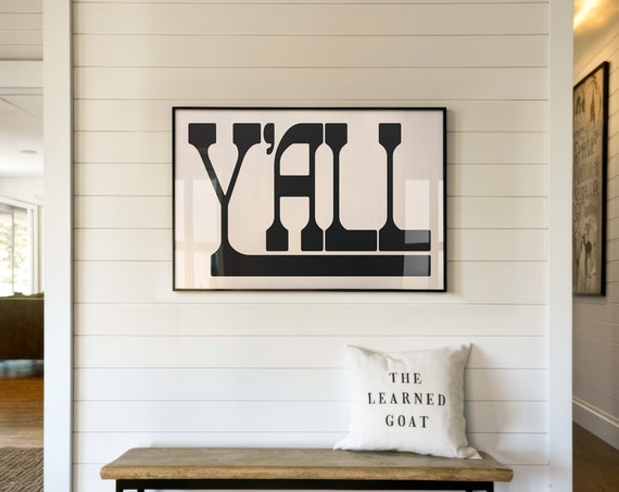Yall Typography Poster Gift For Home Western Wall Art Modern Farmhouse Decor Southern Print Housewarming Gift Eclectic Art