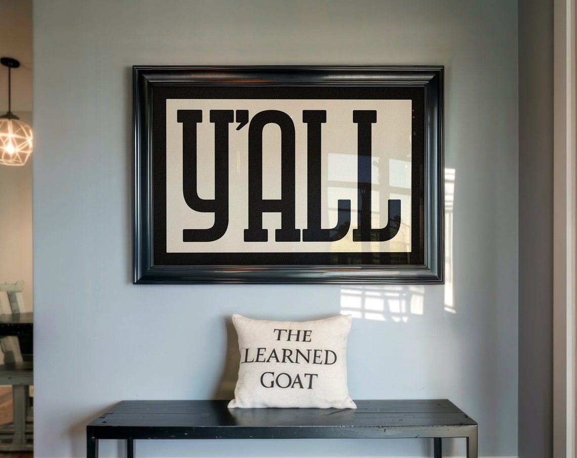Yall Black Rounded Bold Type Modern Minimalist Western Poster