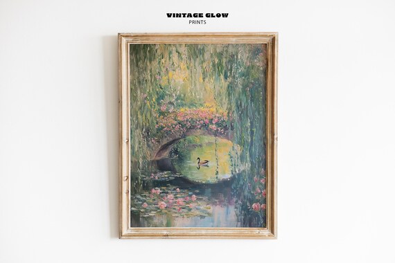 Monet-Inspired Water Lily Art Print, French Country
