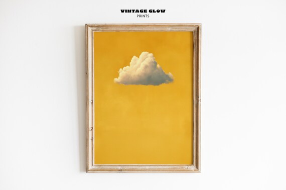 Mustard Yellow Cloud Art Print, Minimalist Wall Decor