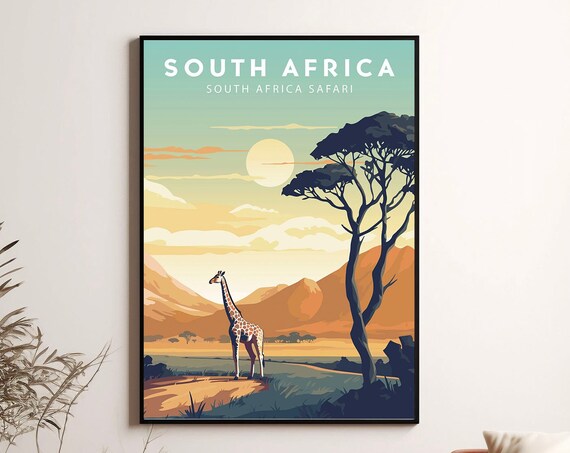 South Africa Print South Africa Poster Printable Instant South Africa Travel Art Print Minimalist Wall Artwork