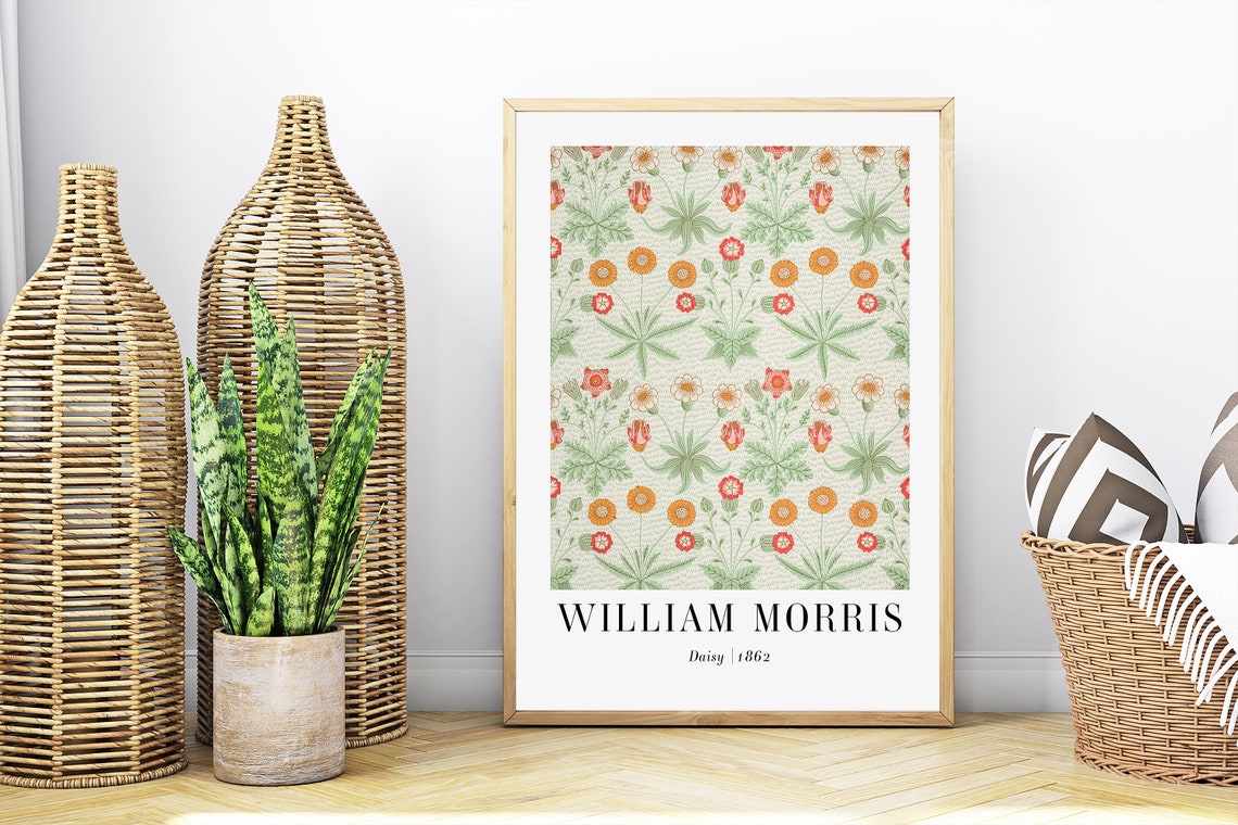 William Morris Daisy 1862 Orange Floral Pattern Vintage Art Poster - Image 5