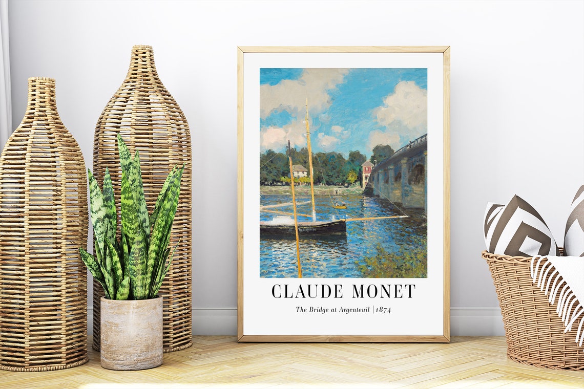 Claude Monet Bridge at Argenteuil 1874 Sailboats River Poster - Image 4