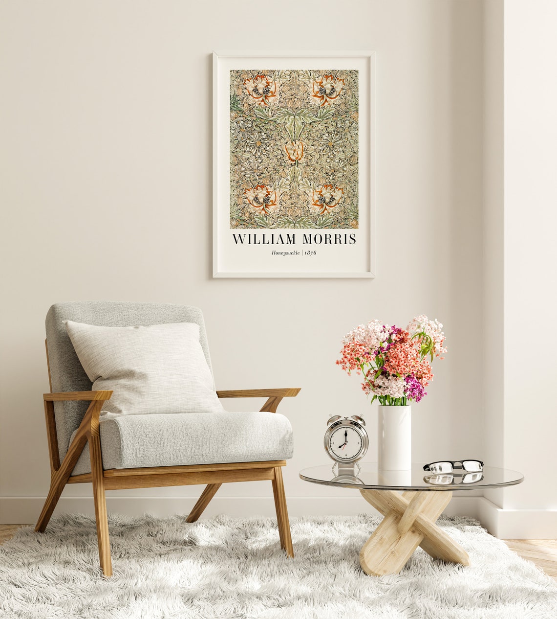 William Morris Honeysuckle 1876 Floral Textile Pattern Poster - Image 7