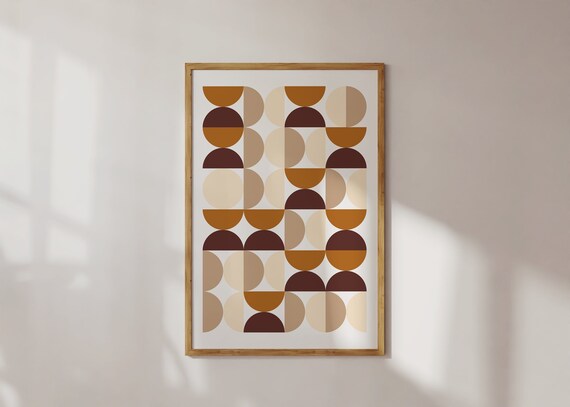Wall Art Print Geometric Poster Abstract Minimalist Wall Art Funky Wall Dcor Mid Century Modern Art