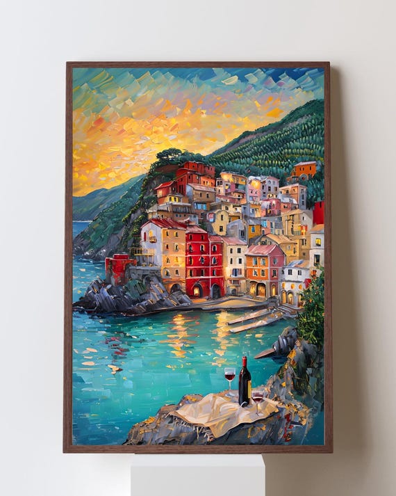 Cinque Terre Riomaggiore Italy Travel Poster