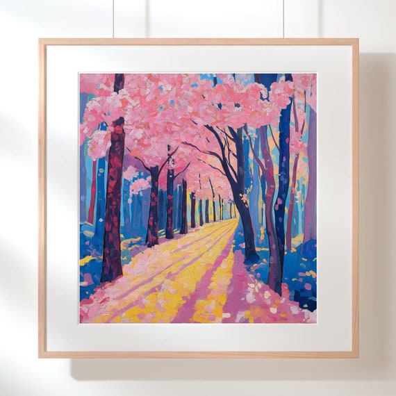 Cuno Amietinspired Cherry Blossom Path Art Vibrant Impressionist Landscape Modern Artwork For Instant