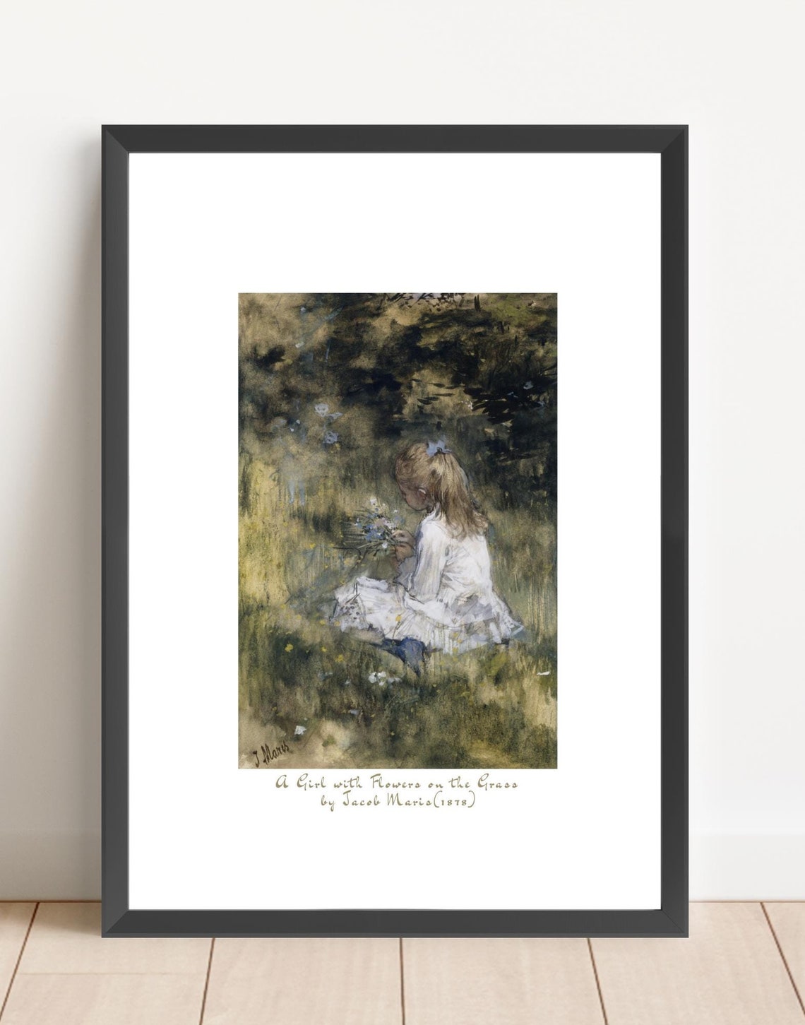Vintage Young Girl Painting, Bedroom Decor Print