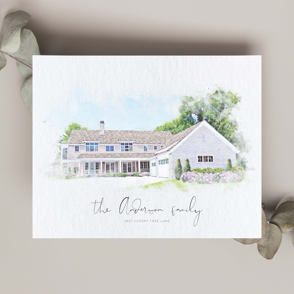 Custom House Portrait Moving Away Gift Art Print - Image 3