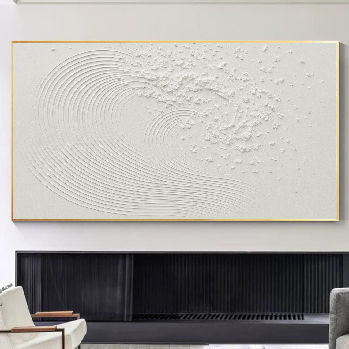 Textured Line Wave Art Print, Minimalist Coastal Decor