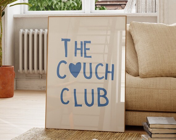 The Couch Club Print Minimalist Heart Poster Trendy Living Room Decor Cute Quote Art Aesthetic Apartment Wall Art 1 Print