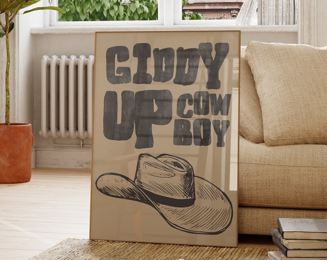Retro Cowboy Poster, Vintage Western Art Print - Image 3