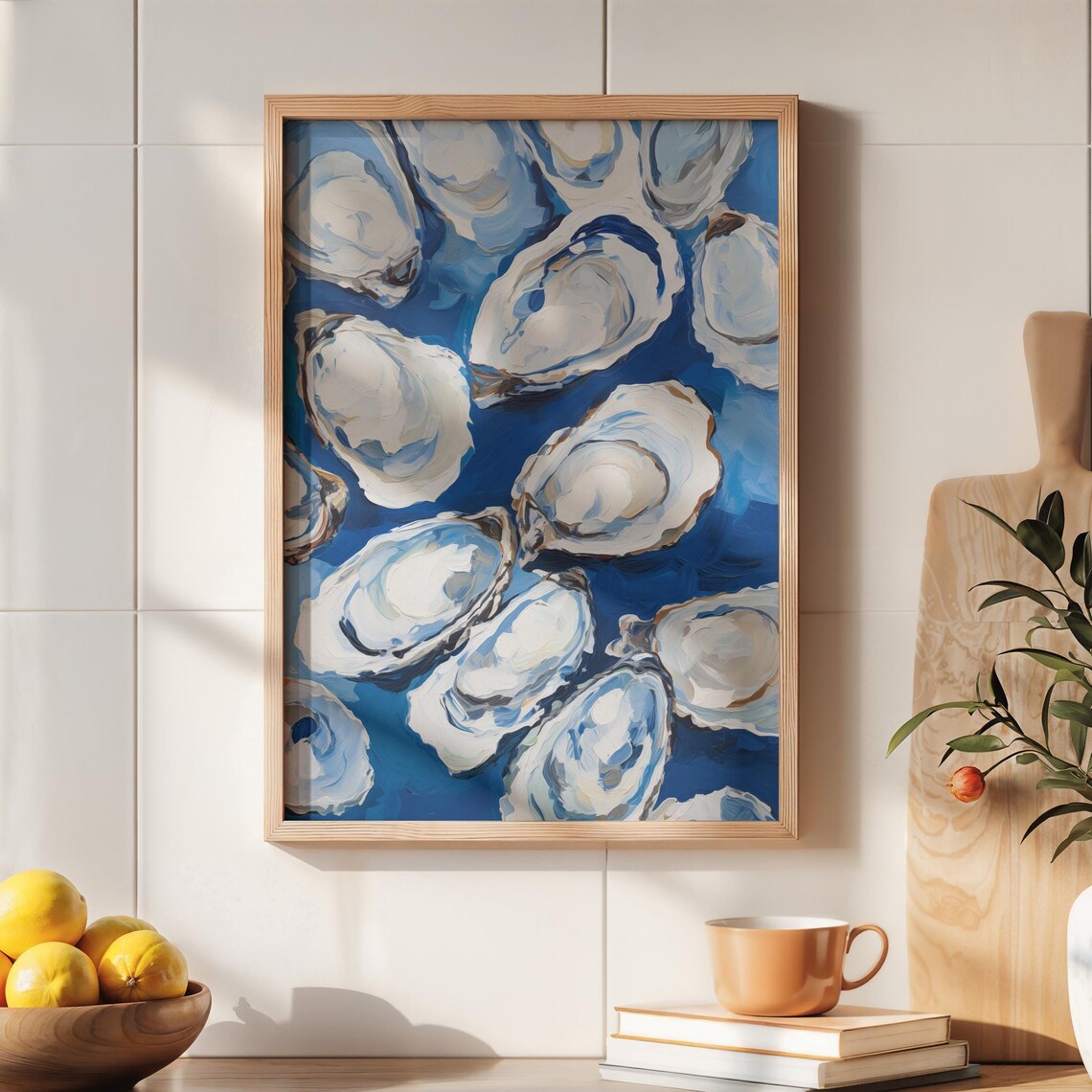 Oysters Art Print, Coastal Summer Food Illustration