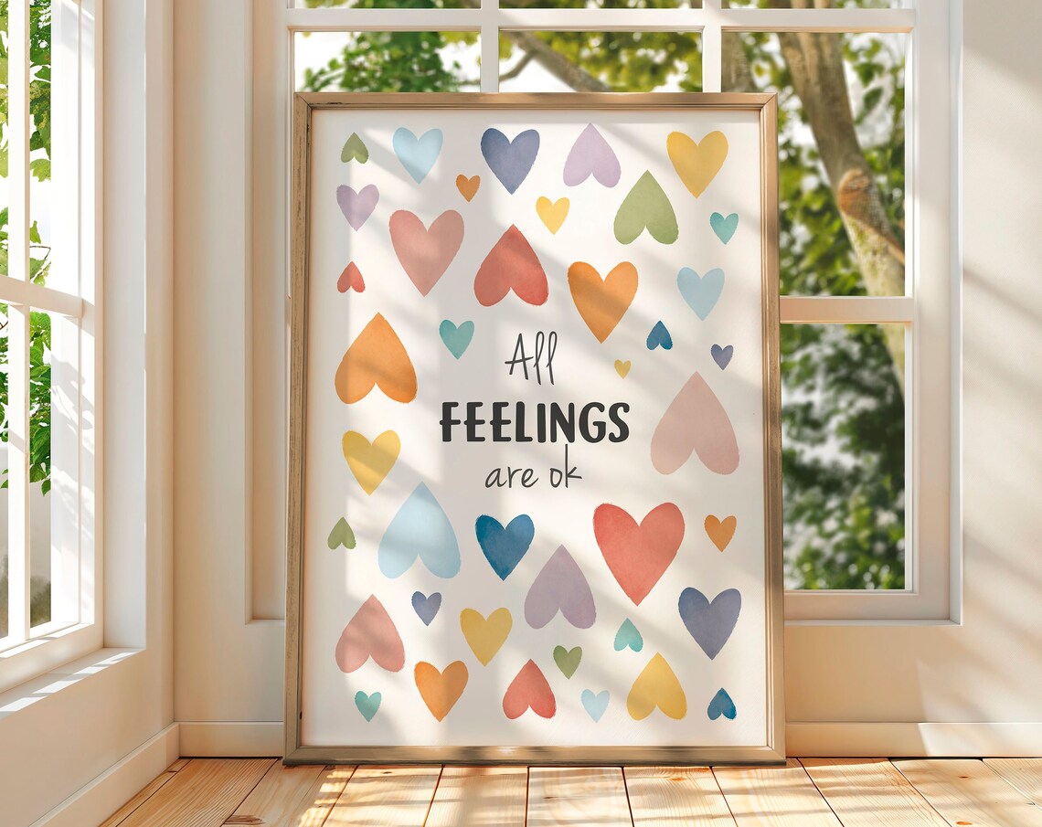 All Feelings Are Ok Poster, Mental Health Chart