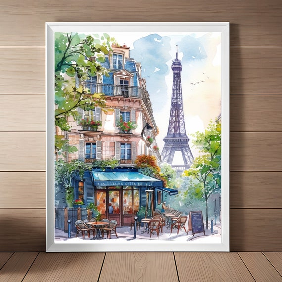 Eiffel Tower Watercolor Paris Travel Art Print