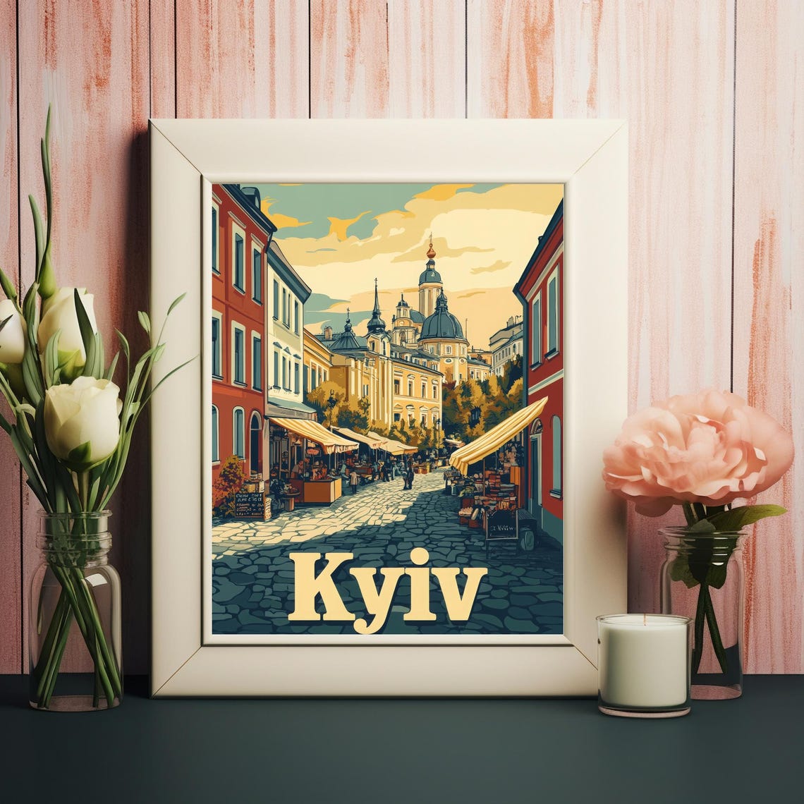 Kyiv A Vintage Travel Poster Inspired By The Warm Charm And Historic Streets Of Ukraines Capital City