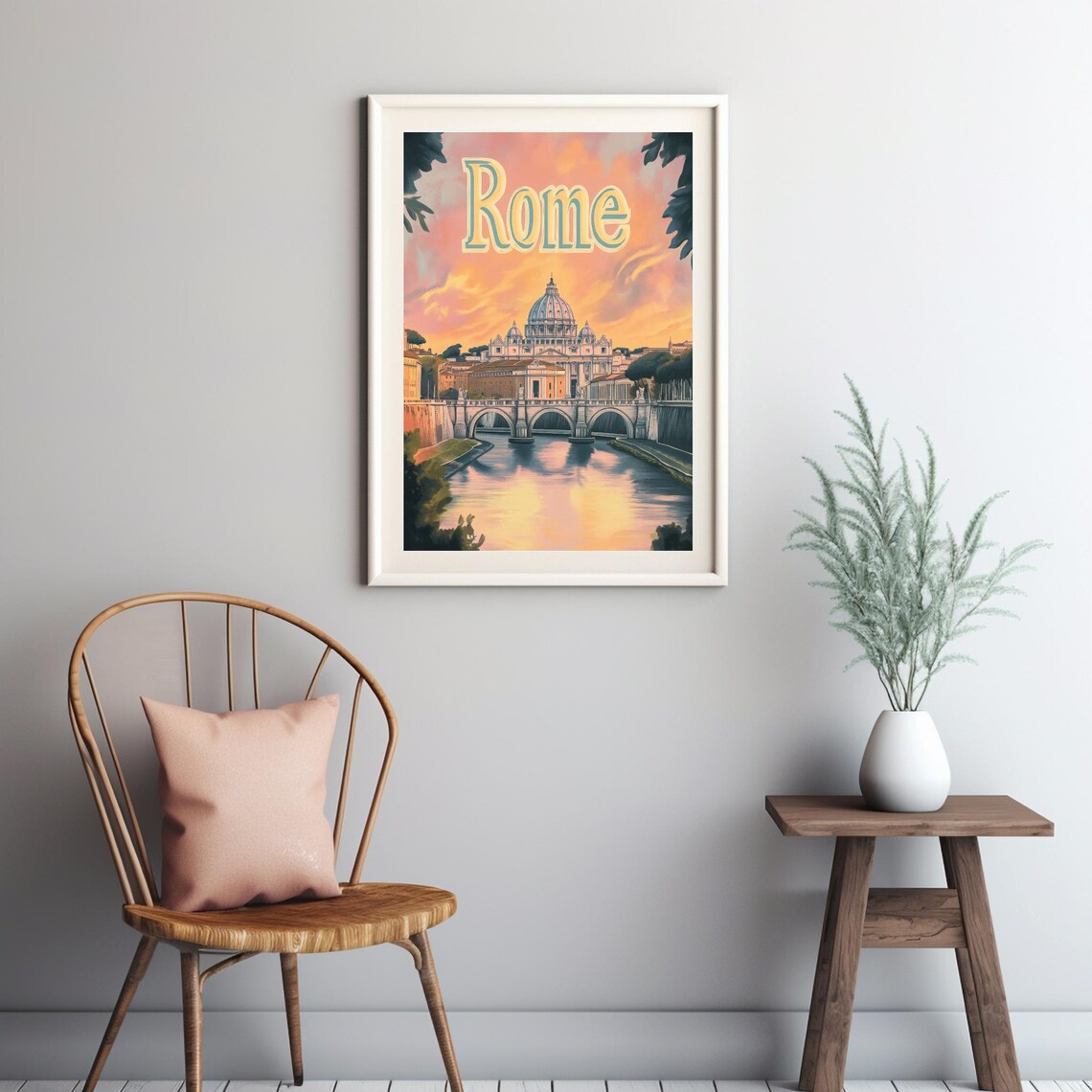 Serene Sunset Over St Peters Basilica, Rome Art Print - Image 2