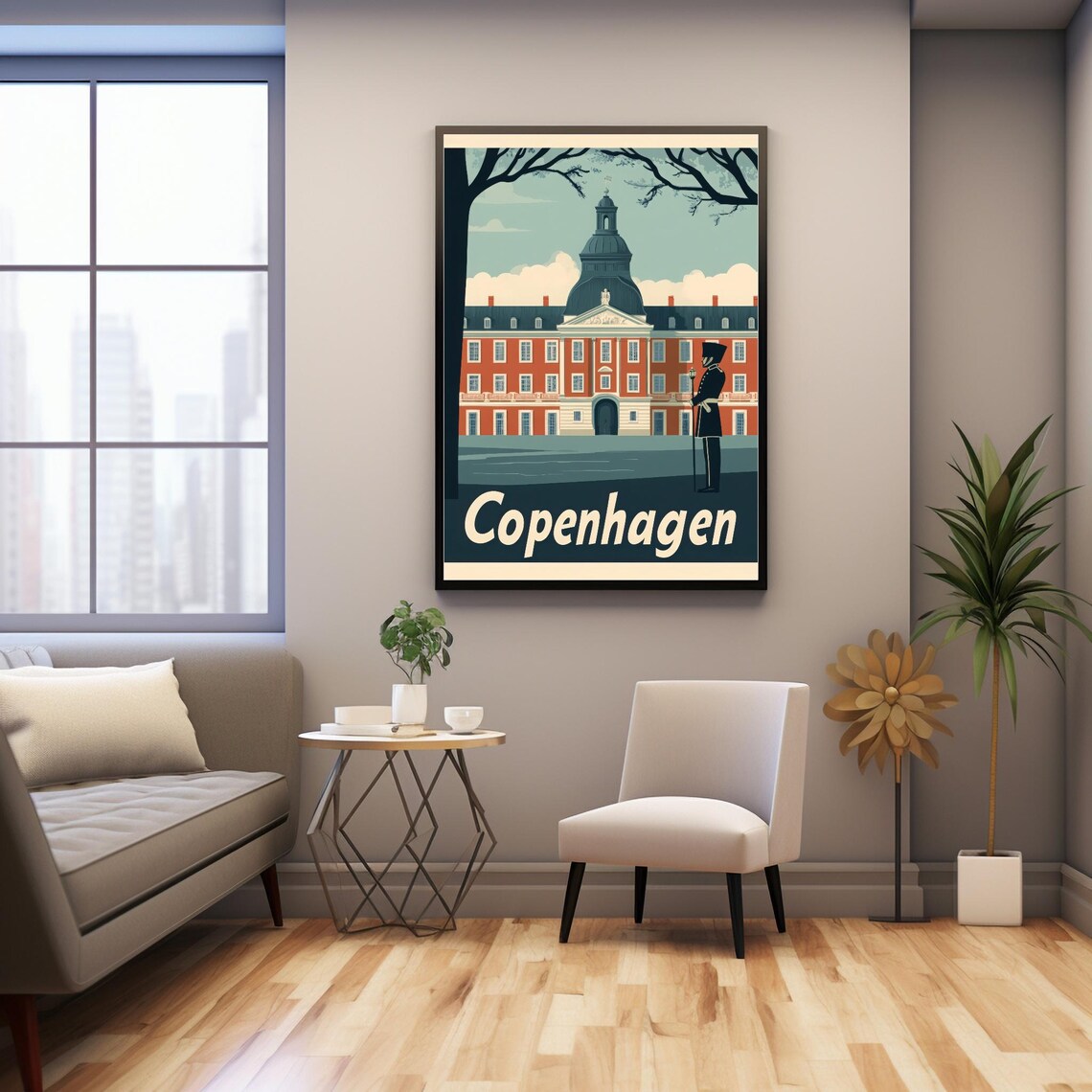 Vintage Copenhagen Illustration, Retro Wall Art - Image 3