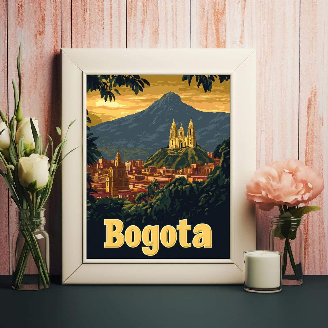 Bogot A Vintage Travel Poster Celebrating The Natural Beauty And Urban Charm Of Colombias Capital City