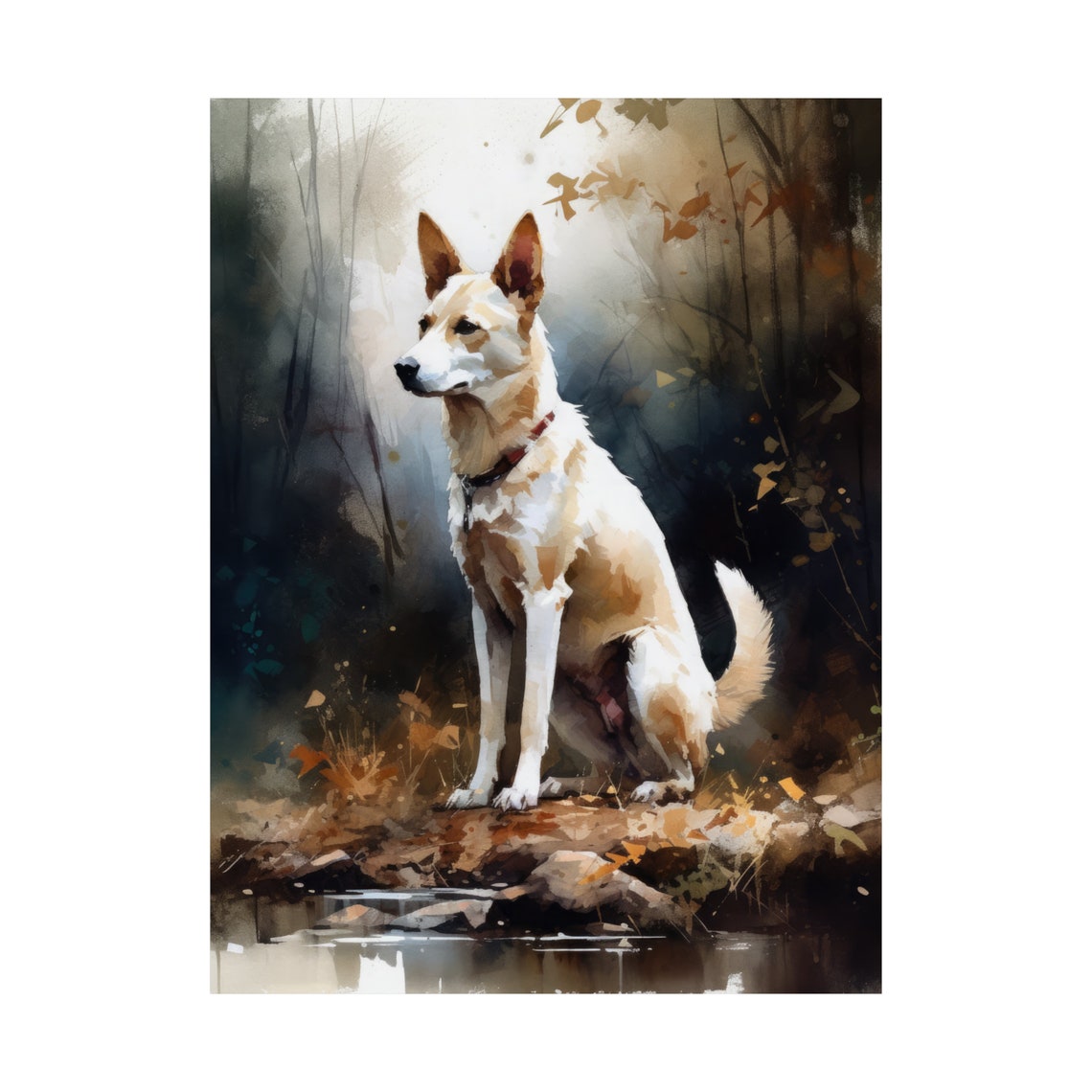 Canaan Dog Art Print Dog Wall Art Animal Art Print Animal Art Poster Dog Lover Gift Colorful Animal Wall Art Cool Dog Art - Image 4