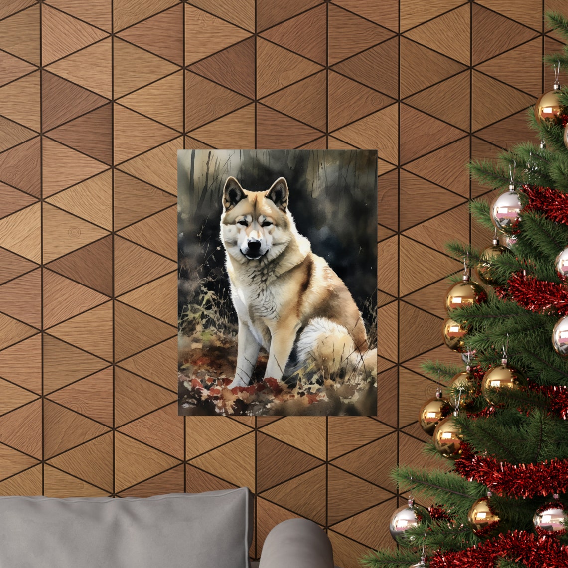 Akita Dog Art Print Dog Wall Art Animal Art Print Animal Art Poster Dog Lover Gift Colorful Animal Wall Art Cool Dog Art - Image 3