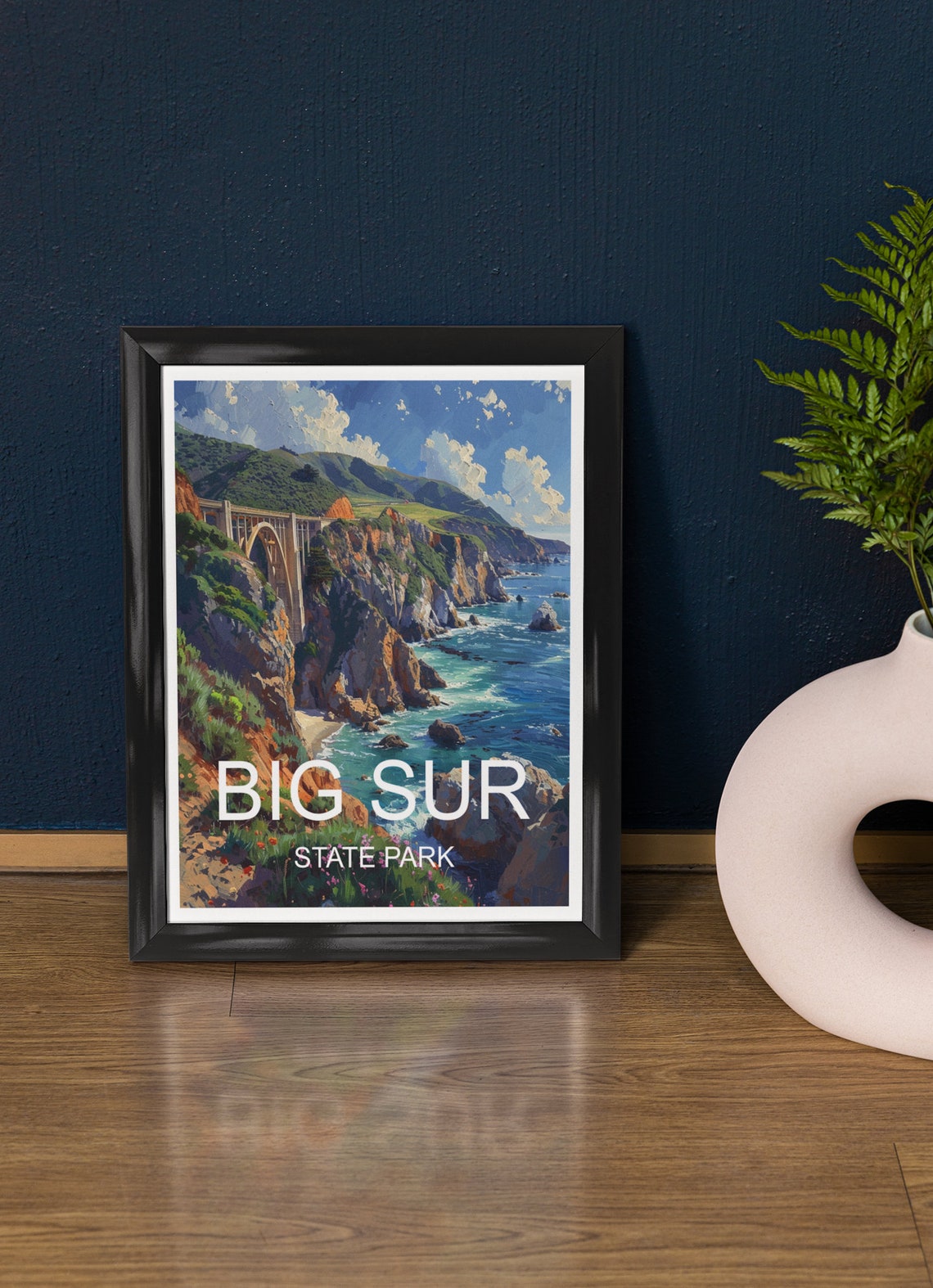 Big Sur State Park Bixby Bridge Coastal Cliffs View Travel Poster
