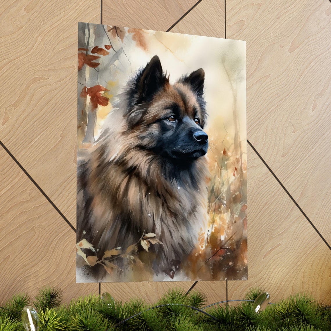 Keeshond Dog Art Print Dog Wall Art Animal Art Print Animal Art Poster Dog Lover Gift Colorful Animal Wall Art Cool Dog Art - Image 2