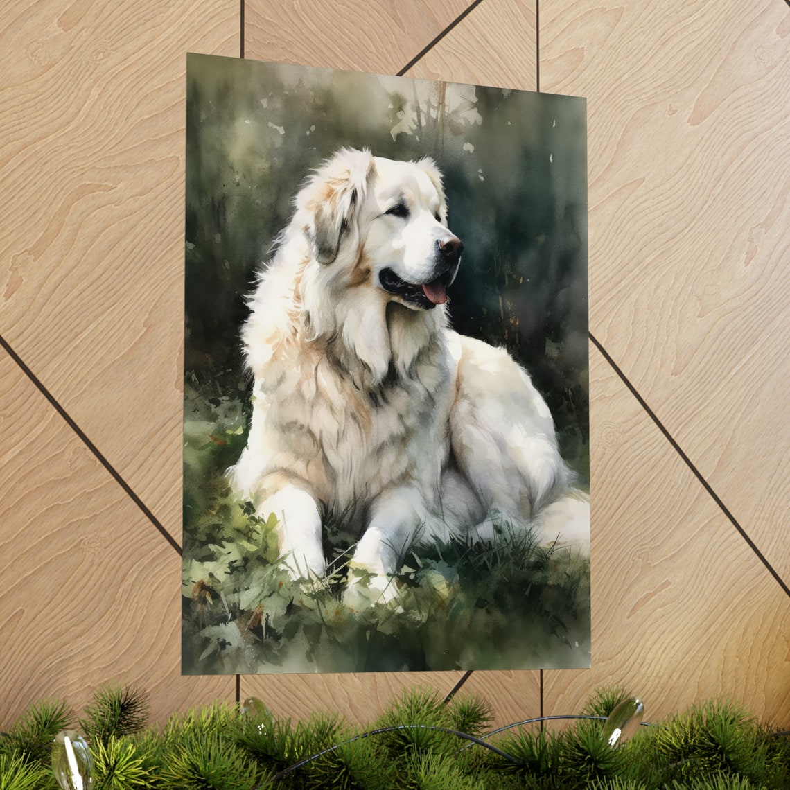 Great Pyrenees Dog Art Print Dog Wall Art Animal Art Print Animal Art Poster Dog Lover Gift Colorful Animal Wall Art Cool Dog Art - Image 2
