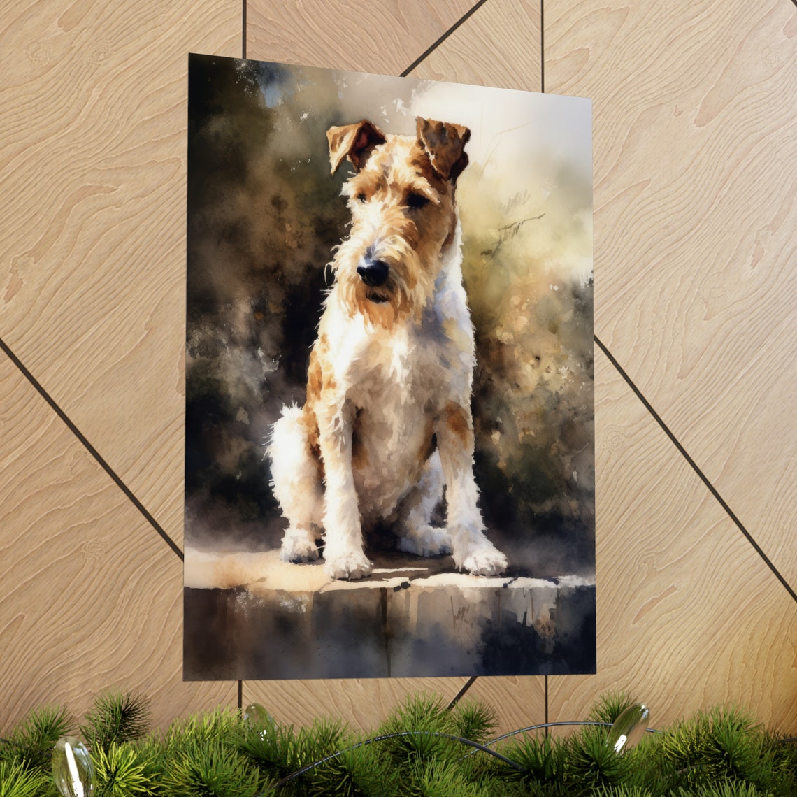 Wire Fox Terrier Dog Art Print Dog Wall Art Animal Art Print Animal Art Poster Dog Lover Gift Colorful Animal Wall Art Cool Dog Art - Image 2