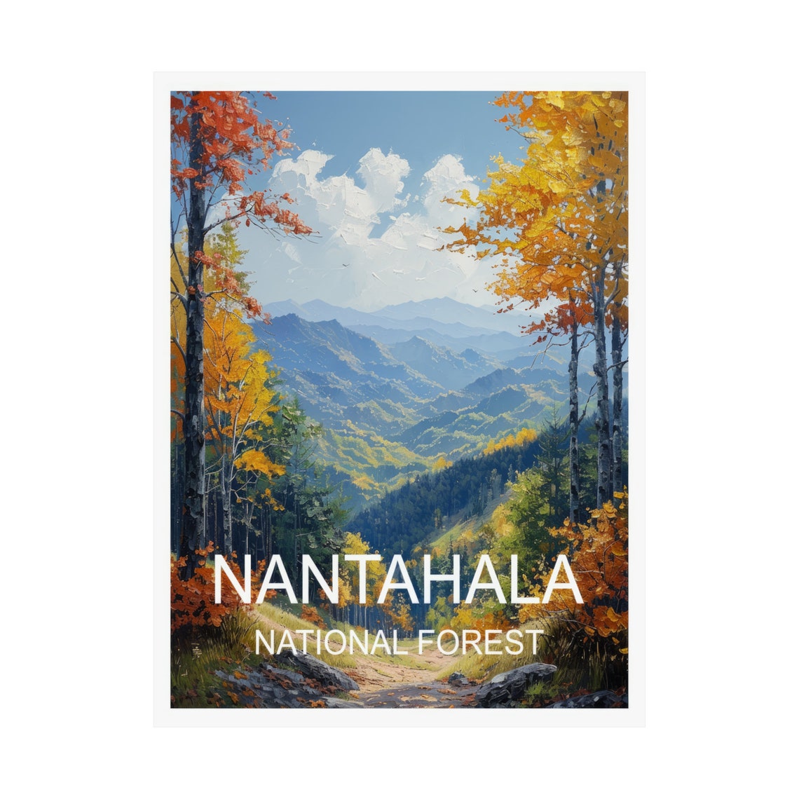 Nantahala National Forest Autumn Valley Fall Foliage Travel Poster - Image 3