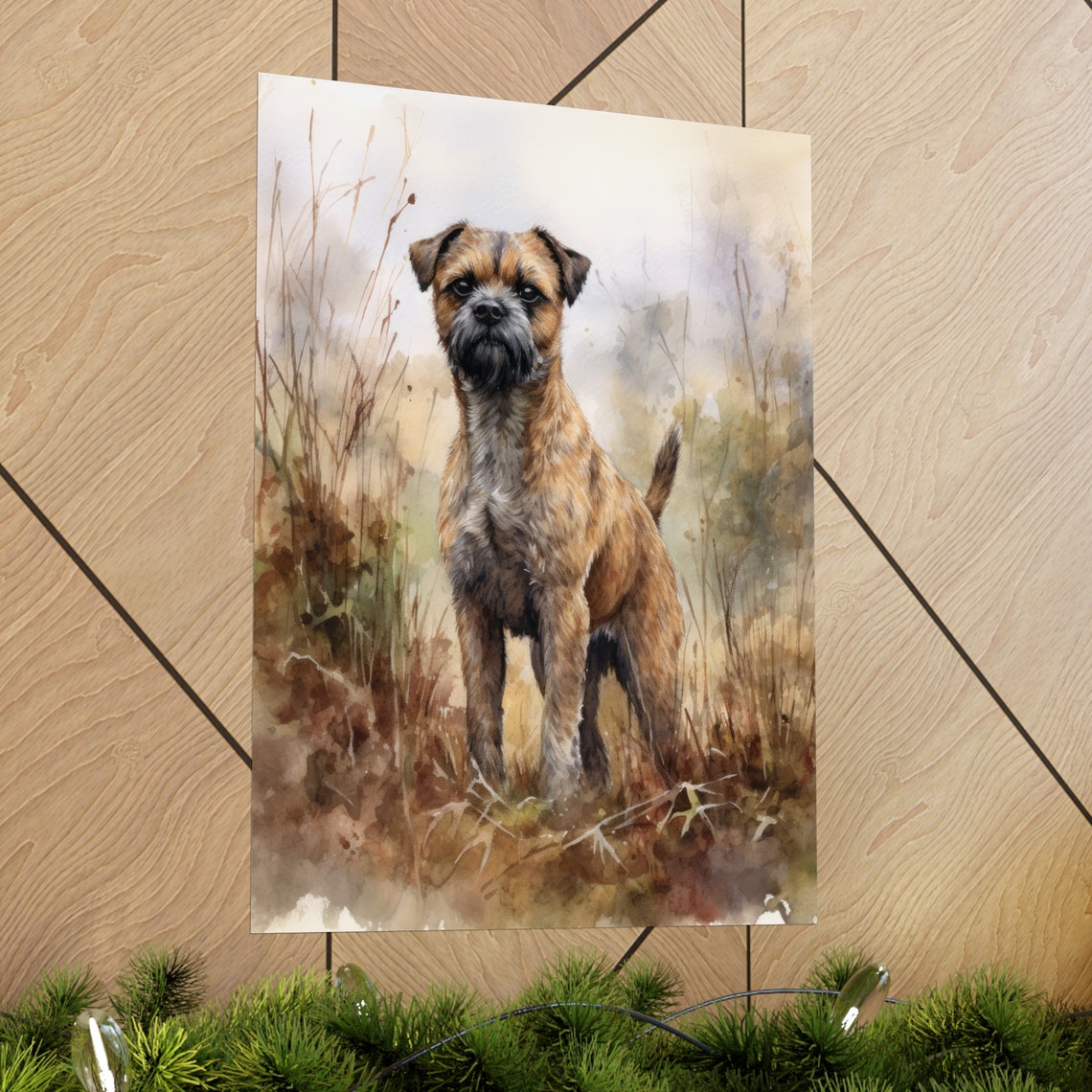 Border Terrier Dog Art Print Dog Wall Art Animal Art Print Animal Art Poster Dog Lover Gift Colorful Animal Wall Art Cool Dog Art - Image 2