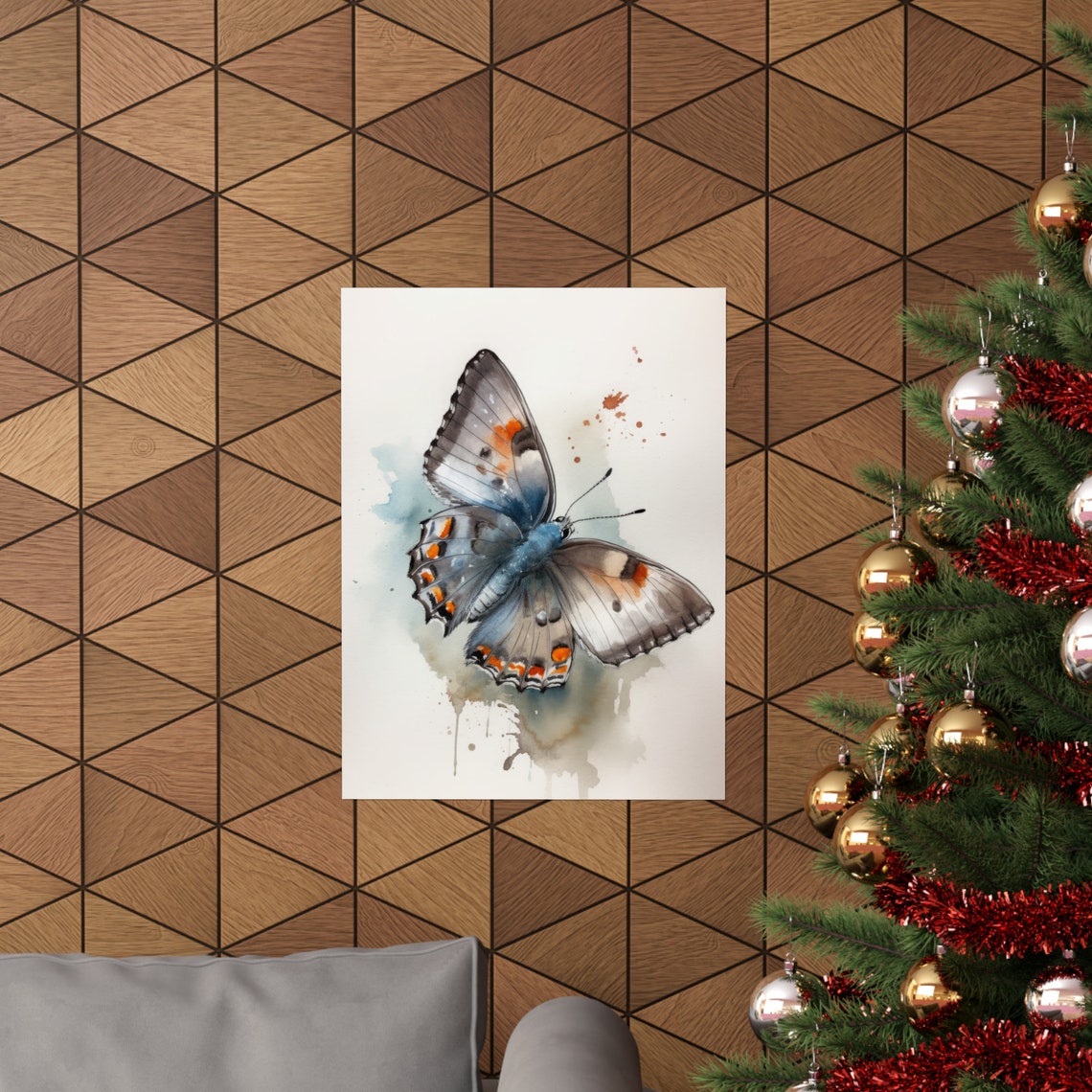 Gray Hairstreak Butterfly Art Print Butterfly Home Dcor Watercolor Butterfly Painting Insect Wall Art Nature Lover Butterflies Artwork - Image 3