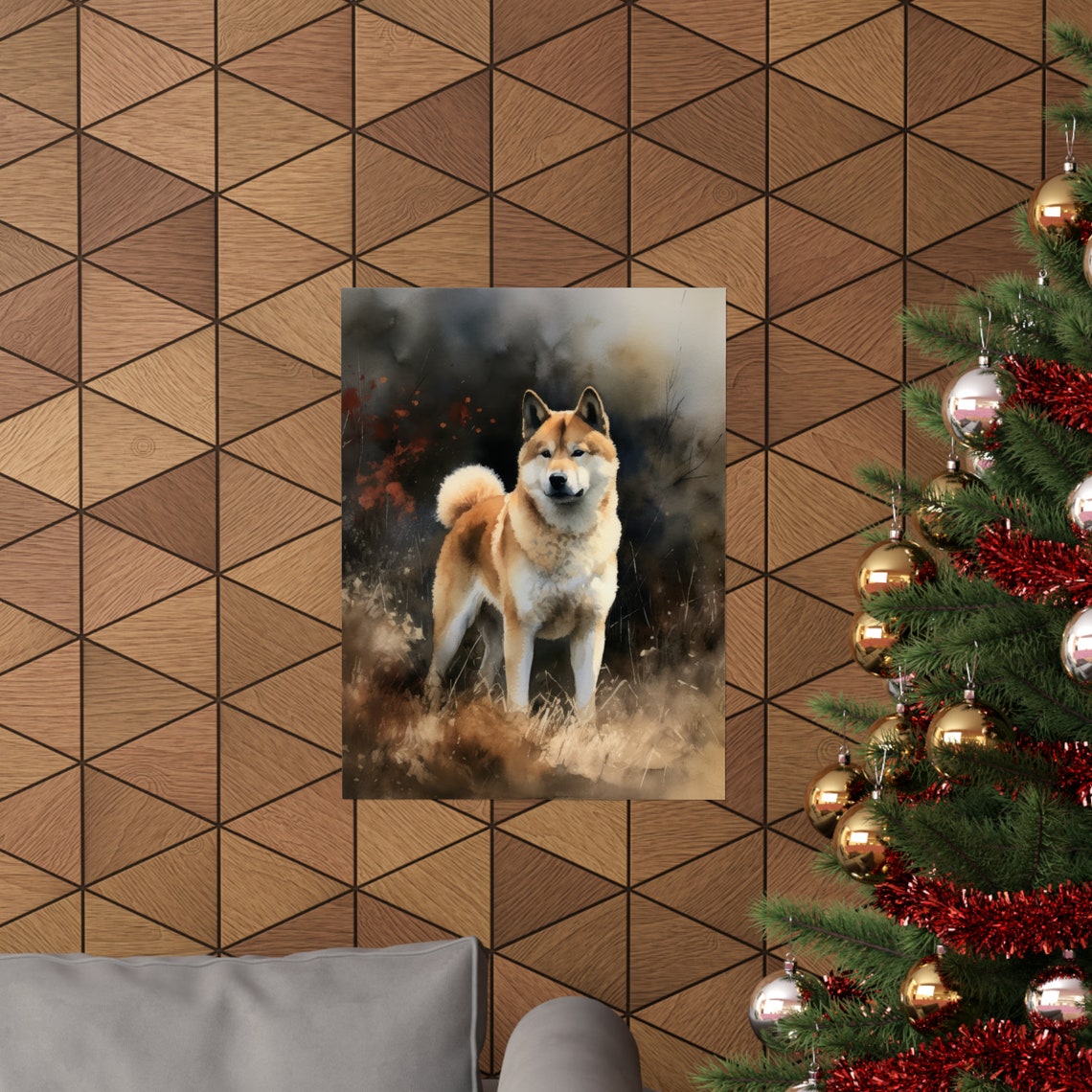 Akita Dog Art Print Dog Wall Art Animal Art Print Animal Art Poster Dog Lover Gift Colorful Animal Wall Art Cool Dog Art - Image 3