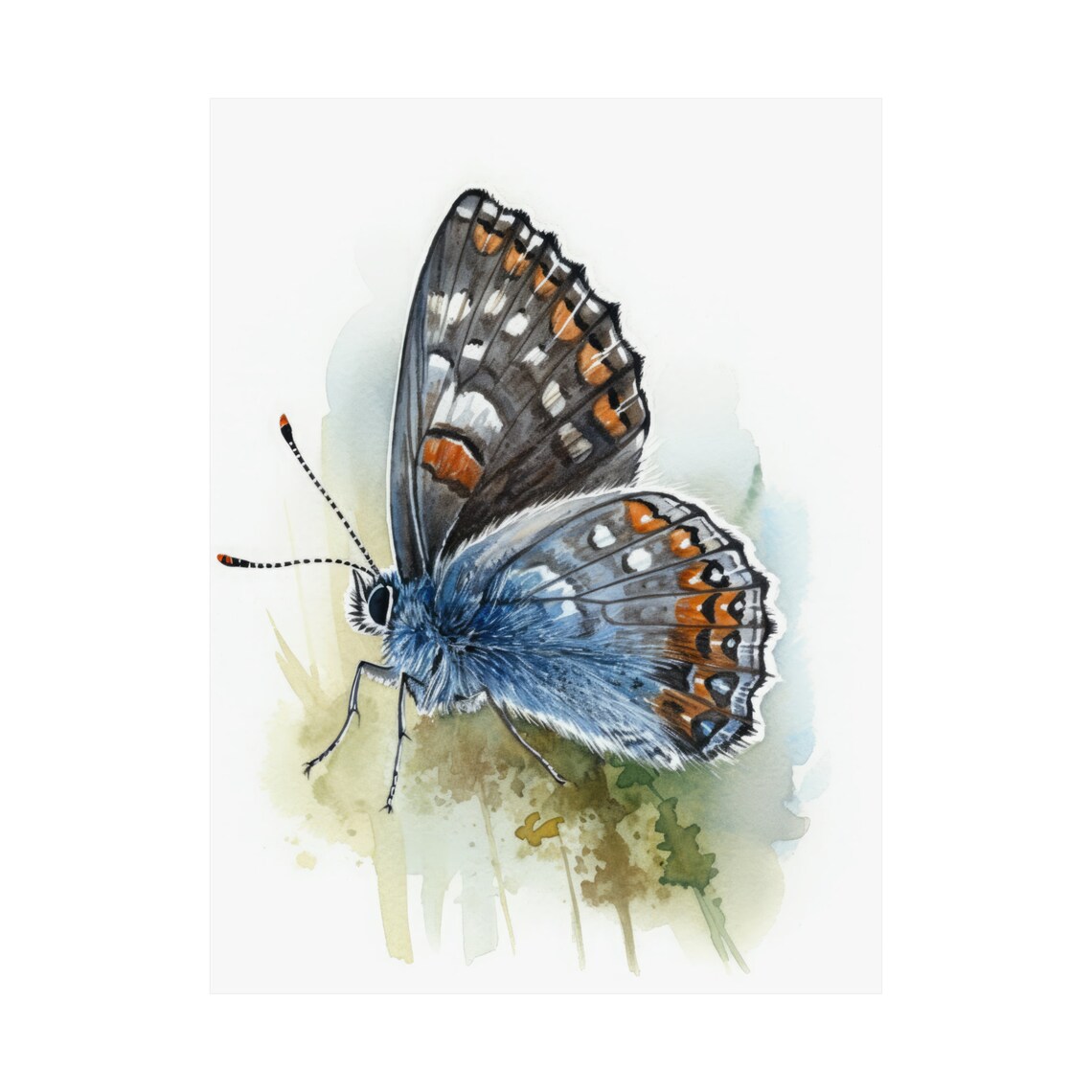 Western Pygmy Butterfly Watercolor Art Print - Image 4