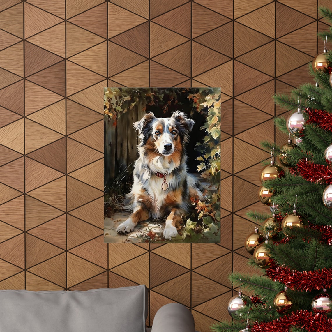 Australian Shepherd Dog Art Print Dog Wall Art Animal Art Print Animal Art Poster Dog Lover Gift Colorful Animal Wall Art Cool Dog Art - Image 3